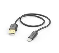 Hama Câble iPhone USB-A Lightning (Câble de charge/transfert de données/Data, USB-A 2.0 mâle vers Lightning, 1.5m, Certifié MFI, 480 MBit/s, iPad/iPhone 13/12/11/XS/XR/X/8/7/7+/6s/6/5/SE2020) Noir