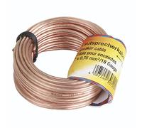 Hama Câble de haut-parleur (cordon, 2 cœurs, 2x 0,75 mm, avec borne, connexion à vis, 10 m) transparent