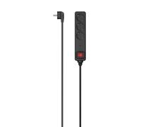 HAMA câble de rallonge 3 prises, 1.4m, noir avec bouton marche/arrêt, parasurtenseur