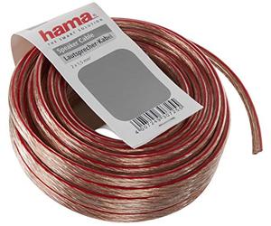 Hama Câble d'enceinte (2x 1,5 mm², 10 m (rouleau), avec marquage de polarité) transparent