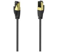 Hama Câble Ethernet 3m Garantie 10ANS (Câble Réseau LAN, Cable RJ45, CAT8, 40 Gbit/s, S/FTP, blindé, contacts plaqués or, LSZH zéro halogène) noir