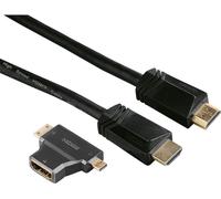 HAMA Câble HDMI Adaptateur Ethernet 1xHDMI-1xMicro 1xMini Or 1,5m