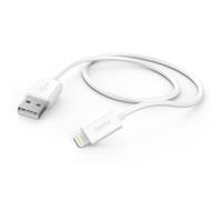 Hama Câble iPhone USB-A Lightning (Câble de charge/transfert de données/Data, USB-A 2.0 mâle vers Lightning, 1m, Certifié MFI, 480 MBit/s, iPad/iPhone 13/12/11/XS/XR/X/8/7/7+/6s/6/5/SE2020) Blanc
