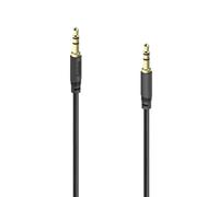 Câble de raccordement Hama 00202011 Jack audio [1x Jack mâle 3.5 mm - 1x Jack mâle 3.5 mm] 0.5 m noir contacts dorés