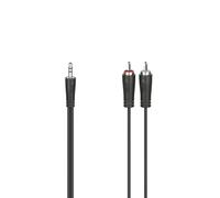 Hama Câble audio 00200721 – Jack 3,5 mm vers 2x RCA mâle – 5 m – noir