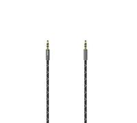 Hama Câble Jack 3.5 mm (Cable Stéréo Jack 3.5mm, Mâle vers Mâle, Fiches Plaquées Or, 0.75m, Garantie 30ans, Câble de Connexion Audio AUX Headset, Blindé) Gris Noir
