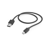 Hama Câble Micro USB 1m (Cable de données et de charge rapide, USB-A vers micro-USB, Idéal Manette PS4, Galaxy S7 S6, Appareils Android) Noir