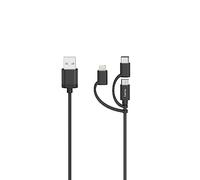 Hama Câble Micro-USB, 3 en 1, AV. adap. USB-C et Lightning, USB 2.0, 0,75 m