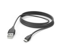 Hama Câble Micro-USB (Câble de charge USB-A 2.0 mâle vers Micro-USB, Câble de Transfert de Données haute vitesse 480 Mbit/s, 3m, pour Samsung Galaxy s21/s20/s10/s9/s8, Huawei P30/P20, Xiaomi) Noir