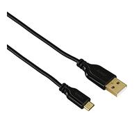 Hama Câble micro-USB, doré, antitorsion, noir, 0,75m