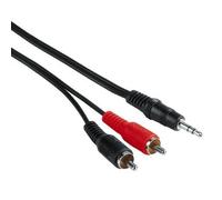 Hama Câble Rca Câble Jack Audio Câble de Raccordement 2x Rca 3,5mm Jacks