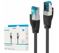 Hama Câble Réseau RJ45 (Câble Ethernet Cat 6a, 10 Gbit/s, blindé S/FTP, 10m, Garantie 10ans, Idéal pour PC, ordinateur portable, téléviseur, console de jeux, routeur, commutateur, hub) Noir