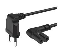 Hama Câble Secteur TV 90° coudé 3 m, Connecteur Euro