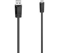 Hama Câble USB 00200605 – USB 2.0, USB-A mâle vers USB Mini-B mâle, 0,75 m, noir/argent