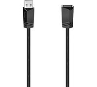 Hama câble USB A - USB A (câble d'extension, prise USB 2.0 A, prise USB A, 480 Mbit/s, 0,5 A, 3m) noir
