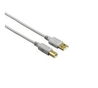 Hama 00200903 Câble USB A-B 1,5 m USB 2.0 480 Mbit/s plaqué or Gris