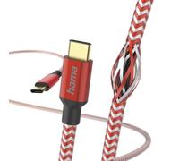 Hama Câble USB-C à USB-C Reflective (Câble de Connexion USB-C, Câble de Charge PD USB type C, Câble de Données 480 Mbit/s, 1.5 m, pour MacBook Pro,iPad,ChromeBook,Samsung Galaxy S21) Rouge