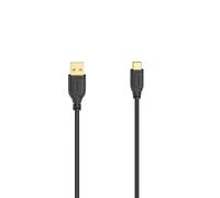 Hama Câble USB-C 'Flexi-Slim' (USB 2.0, 480 Mbit/s, 0.75 m, pour PC, ordinateur, Macbook, Tablette, Smartphone, Power Pack, Enceinte, Manette de jeux, garantie 10ans) Noir