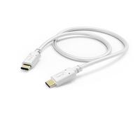Hama Câble USB-C vers USB-C 1,5 m – plaqué or, charge rapide 480 Mbit/s – Blanc