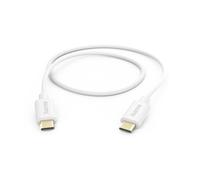 Hama Câble USB-C 1 m – Plaqué or, Charge rapide, 480 Mbit/s – Blanc