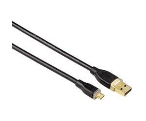 Hama Câble USB fiche USB A / fiche micro USB 1,8 m Noir