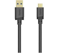 Hama Câble USB USB 3.2 Gen1 USB-A mâle, USB-C® mâle 1.5 m noir contacts dorés 00202006