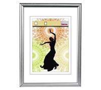 Hama Cadre en plastique "Madrid" (taille de cadre de 21 cm x 29,7 cm, taille de la photo de 15 cm x 20 cm, 1 photo par cadre, à accrocher, élégant, simple, classique) Argent