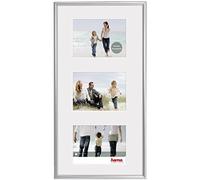Hama Cadre-galerie Photo en Plastique Madrid (Taille de Cadre de 25 cm x 55 cm, Taille de la Photo de 13 cm x 18 cm, 3 Photos par Cadre, à accrocher, élégant, Simple, Classique) Argent