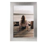 Hama Cadre photo 10 x 15 cm, format portrait, format paysage, à suspendre, support, velours, panneau arrière, verre, format d'image 10 x 15 cm, argenté