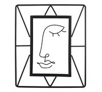 Hama Cadre photo en métal noir 10 x 15 cm, pour portrait, à poser, cadre amovible, debout avec pied, cadre portrait avec verre, design industriel, noir