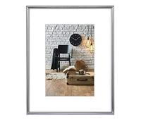 Hama Cadre photo en plastique "Décor Sevilla" (taille du Cadre de 13 x 18 cm avec bordure de 9 mm x 17 mm, pour une photo de 9 x 13 cm) Argent Mat