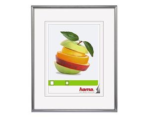 Hama Cadre Photo en Plastique Décor Sevilla (Taille du Cadre de 30 x 45 cm avec Bordure de 9 mm x 17 mm, pour Une Photo de 20 x 30 cm) Argent Mat