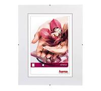 Hama Cadre sans cadre Clip-Fix ARG 15x21 – Verre – Blanc/Argent – Design contemporain