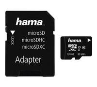 Hama Carte mémoire pour téléphone MicroSDXC 128 GB Classe 10 80 MB/s avec adaptateur mobile Noir