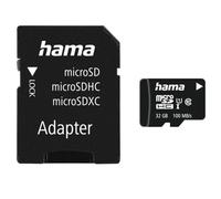 Hama Carte Mémoire Micro SDHC 32 GB UHS-I, 100 MB/s, Adaptateur SD, Noir | Carte Micro SD Haute Vitesse Classe 10 pour Smartphone Tablette et Drone Extension de Stockage Données Vidéo Full HD