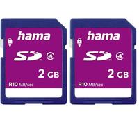 Hama Carte mémoire Photo (SD pour Photo/Classe 4, 2 GB - 10 MB/s) Bleu (Lot de 2)
