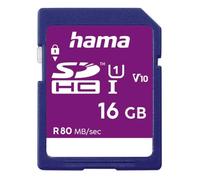 Hama Carte mémoire Photo (SDHC pour Photo/Classe 10, 16 GB - 80 MB/s) Bleu