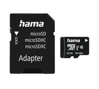 Hama Carte mémoire pour téléphone (Micro SDXC pour téléphone/Classe 10, 128 GB - 80 MB/s, Adaptateur Mobile) Noir