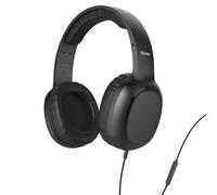 Hama Casque Audio Filaire Fun II, Supra-aural, Microphone Intégré, Commandes Tactile sur Câble, Assistant Vocal, Jack 3,5 mm, Pas de Batterie à Recharger, Câblage Unilatéral, Noir