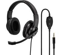 Hama Casque PC HS-P350 – Micro à perche filaire circum-aural prise 3,5 mm stéréo – Noir