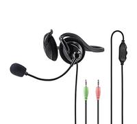 Hama Casque Micro PC Tour de Cou NHS-P100 (Casque Micro de Bureau Tour de Nuque, Stéréo, Casque Micro Filaire, réglage Volume, Casque Micro Perche Flexible, idéal télétravail, Bureau) Noir