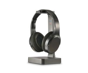 Hama Casque TV Bluetooth avec Support Station de Charge USB 2.4 GHz, Supra-aural, Autonomie 16h, Commandes Pavé Directionnel, Suppression Passive du Bruit, Mode Vocal, Microphone Intégré, Noir