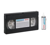 Hama Cassette de Nettoyage VHS pour MAGNETOSCOPE (Nettoyeur de tête vidéo lecteurs VHS/S-VHS/VHS-C/S-VHS-C, Liquide de Nettoyage Inclus, Nettoyant de Têtes Vidéo - K7 Nettoyage VHS) Noir