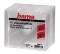 Hama Boîtier standard double pour CD et Blu‑Ray – 2 CD – transparent – Lot de 10