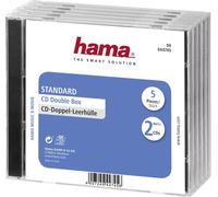 Hama CD Double Jewel Case Standard - Boîtier de rangement pour CD - capacité : 2 CD - transparent (pack de 5)
