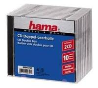 Hama Boîtier standard double pour CD/Blu-ray – Étui protecteur – Paquet de 10 Noir/Transparent