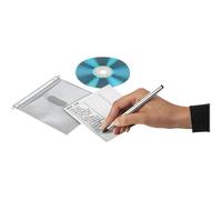 Hama Pochettes de Protection Doubles (en Plastique, pour CD/DVD/Blu-Ray, 2 CD par Pochette, Lot de 50) Blanc/Transparent