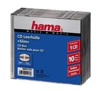 Hama CD Slim Jewel Case, pack 10 1 disques Transparent