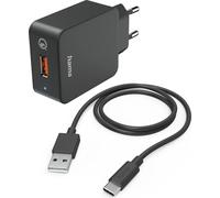 HAMA Chargeur 220V avec câble USB-C Qualcomm 19,5W Noir