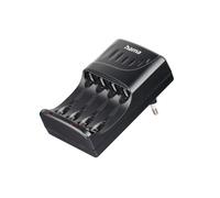 Hama Chargeur de piles rechargeables 4 emplacements pour AA/AAA NiMH, LED, Noir
